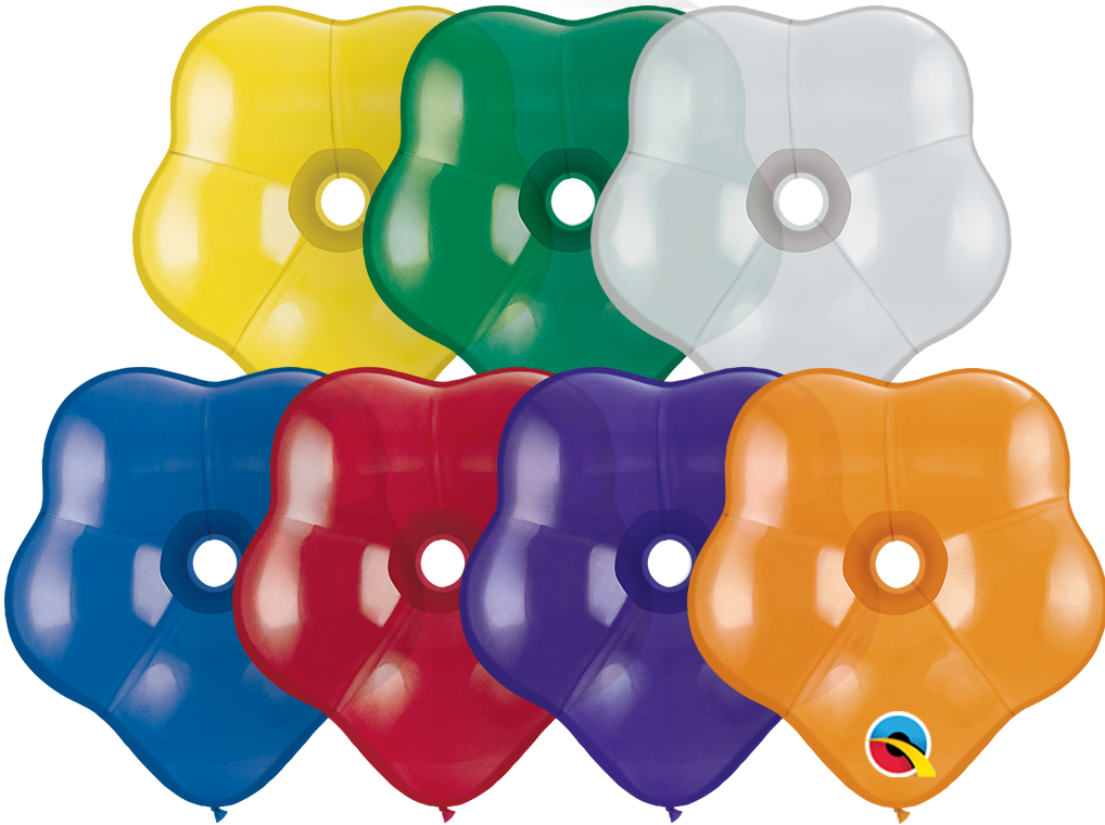 6 inch Geo Blossoms Jewel Assortment - 100 count