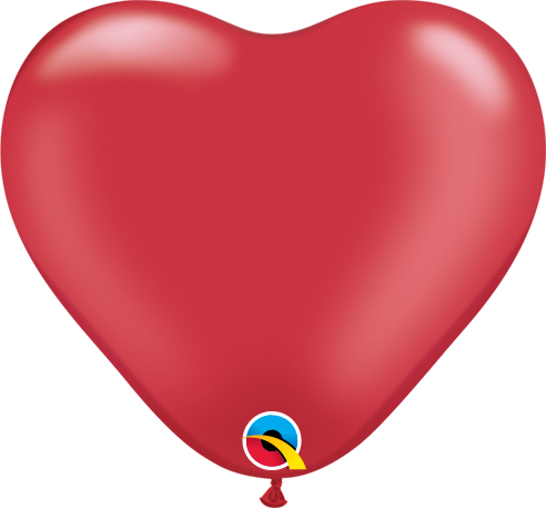 6 inch Heart Modelling Balloons Red - 100 Count