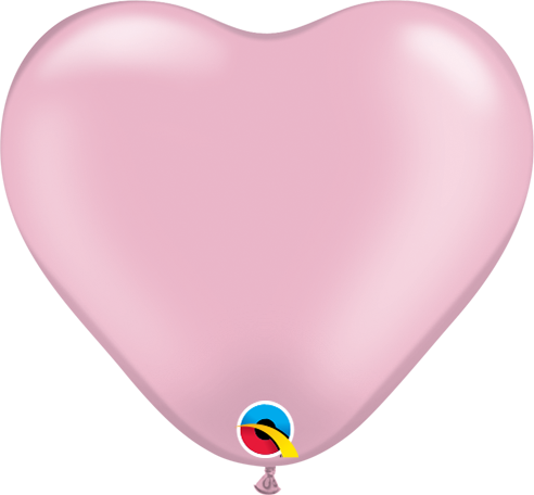 6 inch Heart Modelling Balloons Pink - 100 count