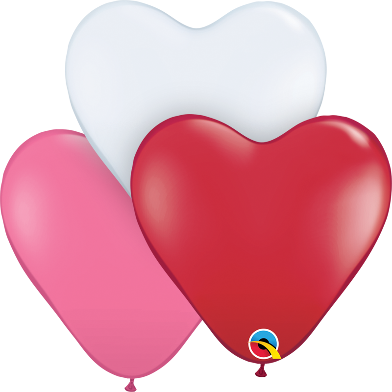 6 inch Heart Modelling Balloons Love Assortment- 100 count